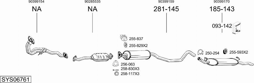 Bosal SYS06761 - Система випуску ОГ autocars.com.ua