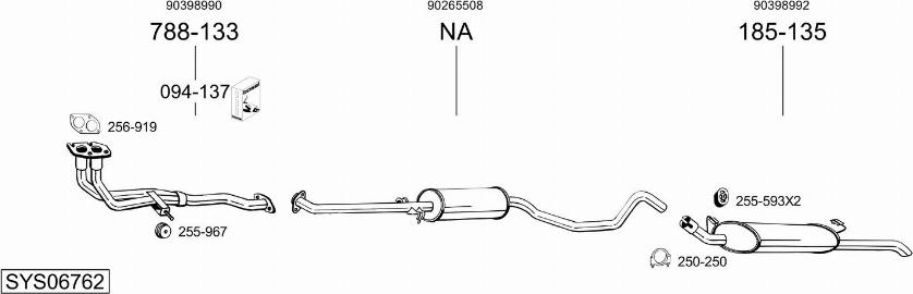 Bosal SYS06762 - Система випуску ОГ autocars.com.ua
