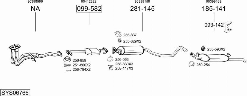 Bosal SYS06766 - Система випуску ОГ autocars.com.ua