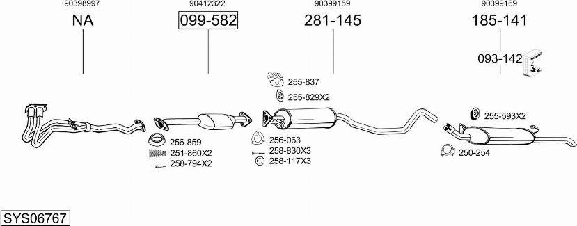 Bosal SYS06767 - Система випуску ОГ autocars.com.ua