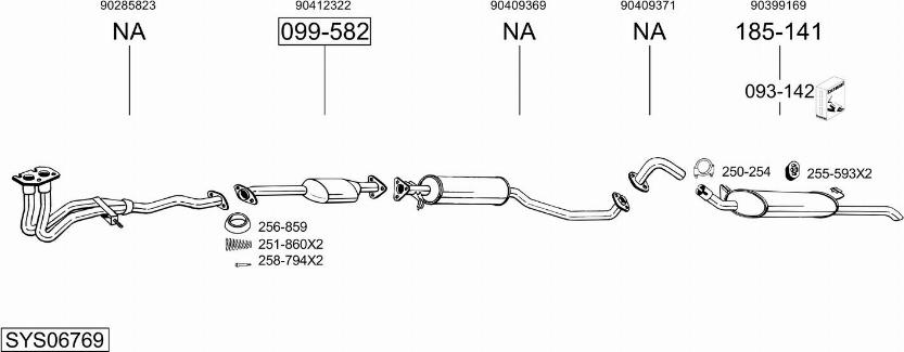 Bosal SYS06769 - Система випуску ОГ autocars.com.ua
