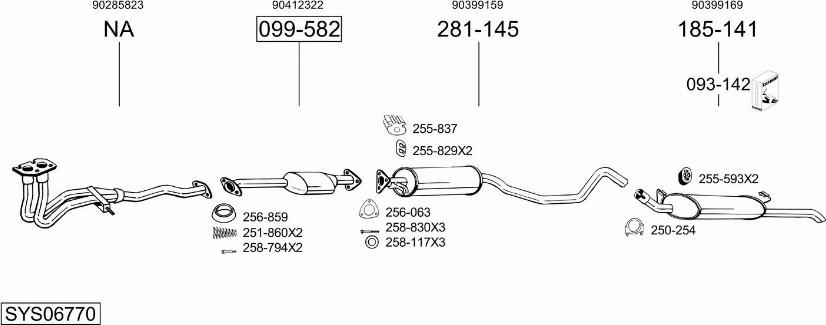 Bosal SYS06770 - Система випуску ОГ autocars.com.ua