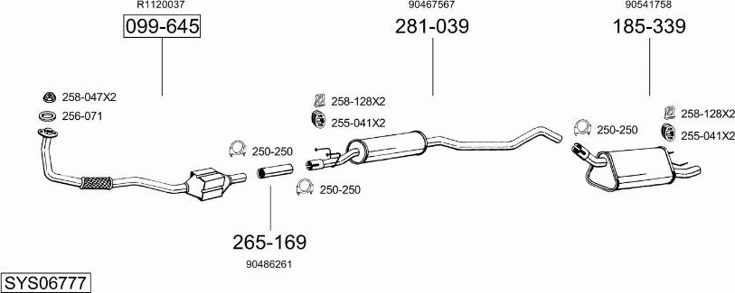 Bosal SYS06777 - Система випуску ОГ autocars.com.ua