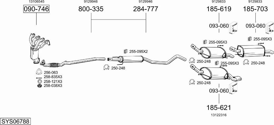 Bosal SYS06788 - Система випуску ОГ autocars.com.ua