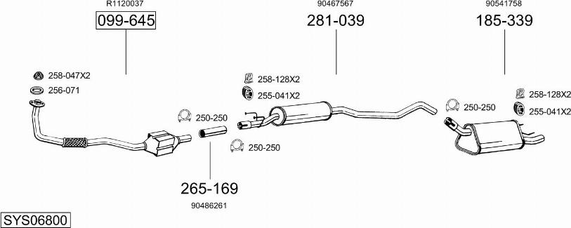 Bosal SYS06800 - Система випуску ОГ autocars.com.ua