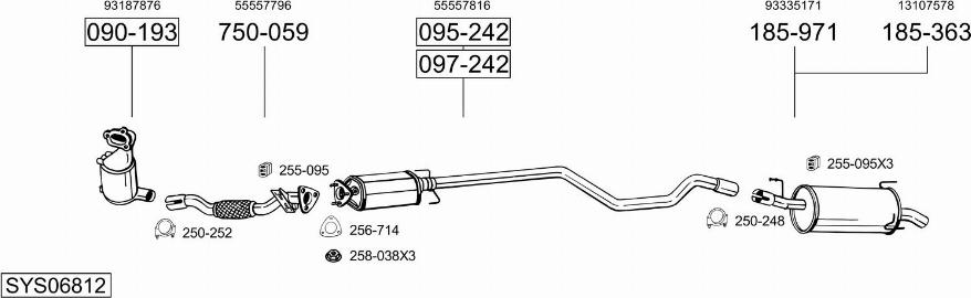 Bosal SYS06812 - Система випуску ОГ autocars.com.ua