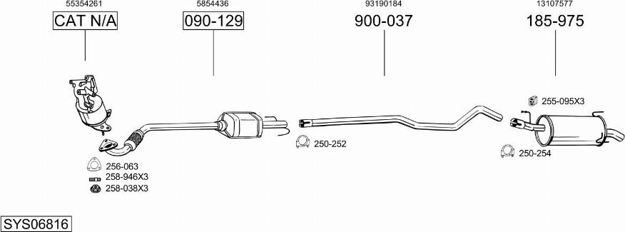 Bosal SYS06816 - Система випуску ОГ autocars.com.ua