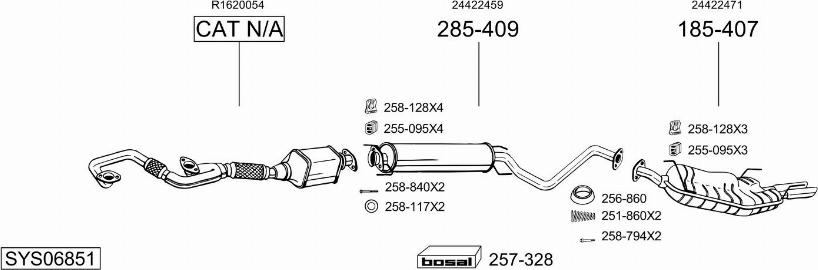 Bosal SYS06851 - Система випуску ОГ autocars.com.ua