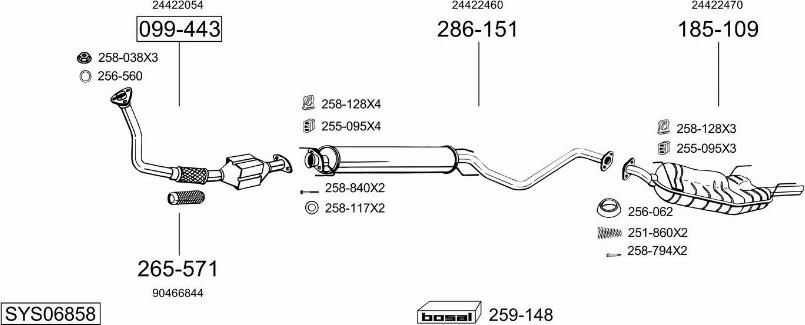 Bosal SYS06858 - Система випуску ОГ autocars.com.ua