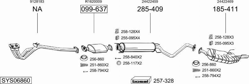 Bosal SYS06860 - Система випуску ОГ autocars.com.ua