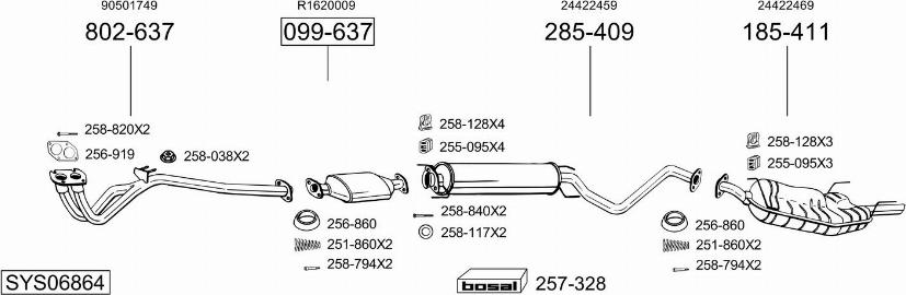 Bosal SYS06864 - Система випуску ОГ autocars.com.ua