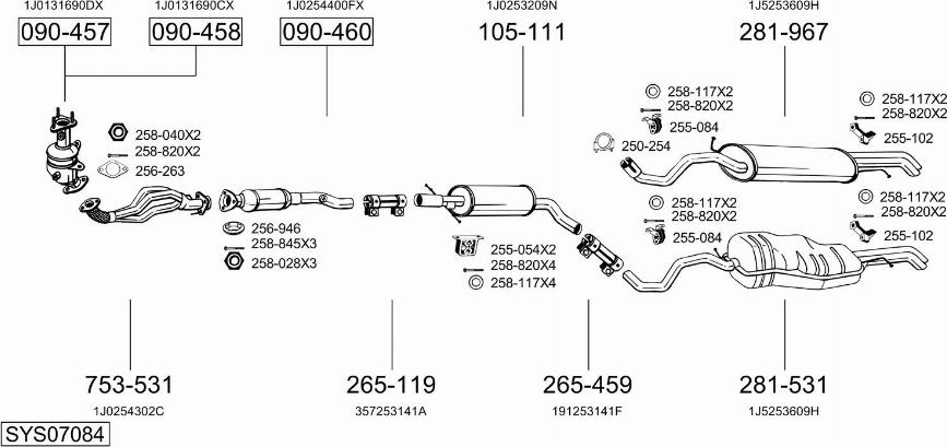 Bosal SYS07084 - Система випуску ОГ autocars.com.ua