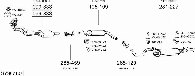 Bosal SYS07107 - Система випуску ОГ autocars.com.ua