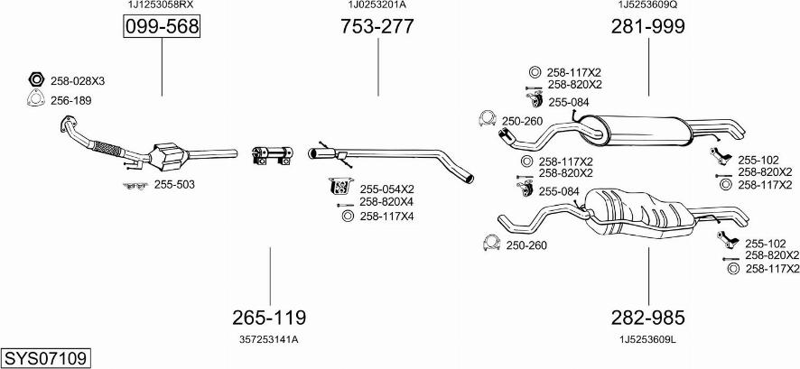 Bosal SYS07109 - Система випуску ОГ autocars.com.ua