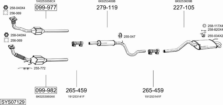 Bosal SYS07129 - Система випуску ОГ autocars.com.ua