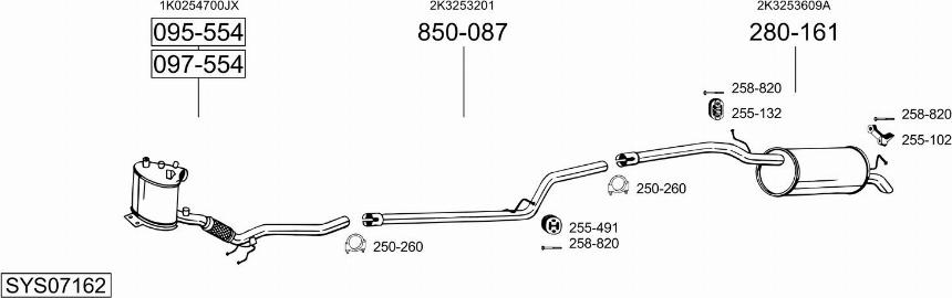 Bosal SYS07162 - Система випуску ОГ autocars.com.ua