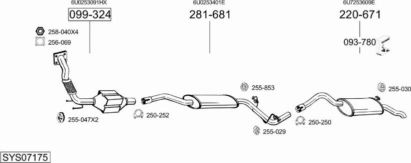 Bosal SYS07175 - Система випуску ОГ autocars.com.ua