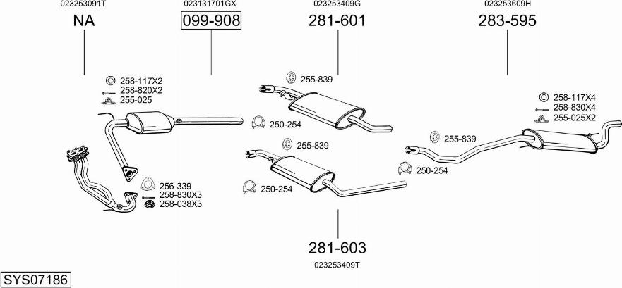 Bosal SYS07186 - Система выпуска ОГ avtokuzovplus.com.ua