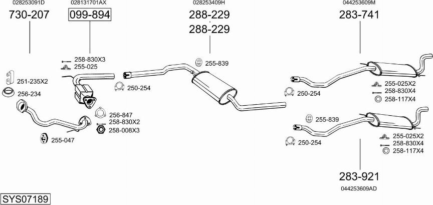 Bosal SYS07189 - Система випуску ОГ autocars.com.ua