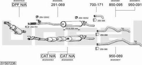 Bosal SYS07238 - Система випуску ОГ autocars.com.ua