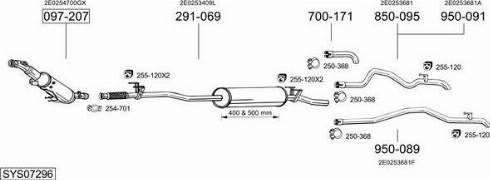 Bosal SYS07296 - Система випуску ОГ autocars.com.ua