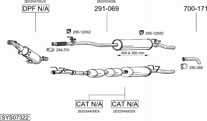 Bosal SYS07322 - Система випуску ОГ autocars.com.ua