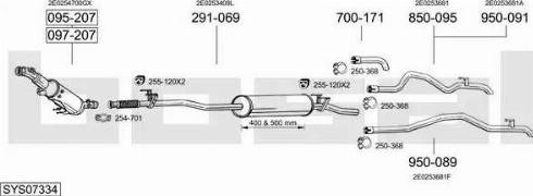 Bosal SYS07334 - Система випуску ОГ autocars.com.ua