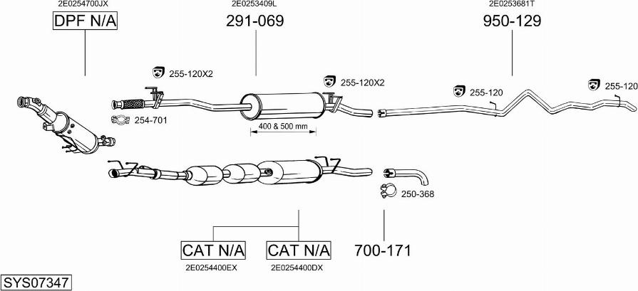 Bosal SYS07347 - Система випуску ОГ autocars.com.ua