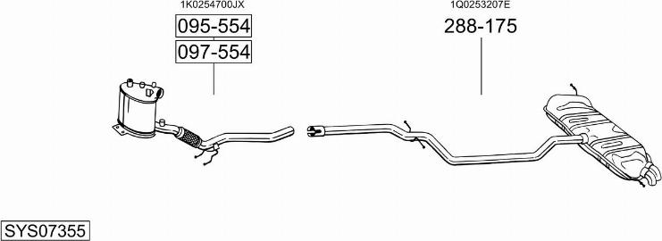 Bosal SYS07355 - Система випуску ОГ autocars.com.ua