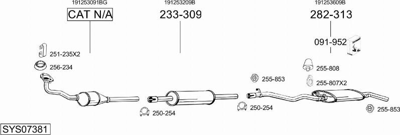 Bosal SYS07381 - Система випуску ОГ autocars.com.ua