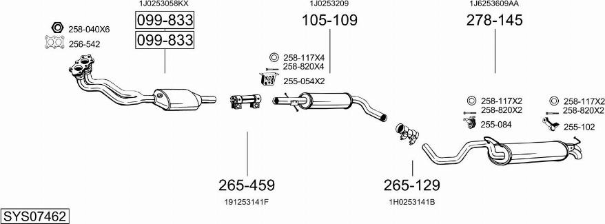 Bosal SYS07462 - Система выпуска ОГ avtokuzovplus.com.ua