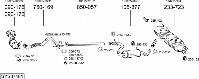 Bosal SYS07481 - Система випуску ОГ autocars.com.ua