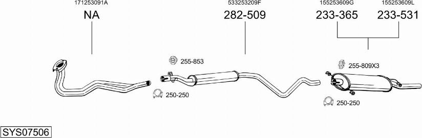 Bosal SYS07506 - Система випуску ОГ autocars.com.ua