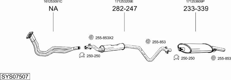Bosal SYS07507 - Система випуску ОГ autocars.com.ua
