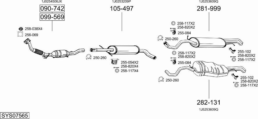 Bosal SYS07565 - Система випуску ОГ autocars.com.ua
