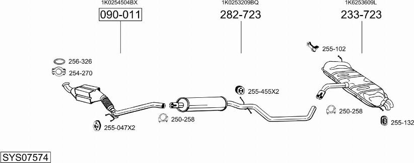 Bosal SYS07574 - Система випуску ОГ autocars.com.ua