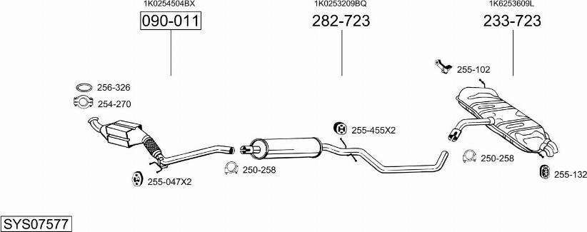 Bosal SYS07577 - Система випуску ОГ autocars.com.ua