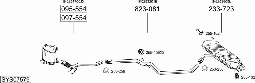 Bosal SYS07579 - Система випуску ОГ autocars.com.ua