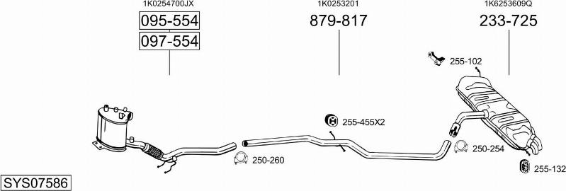 Bosal SYS07586 - Система випуску ОГ autocars.com.ua