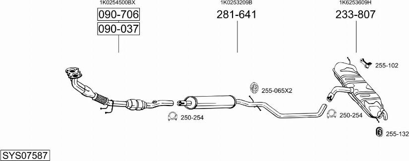 Bosal SYS07587 - Система випуску ОГ autocars.com.ua