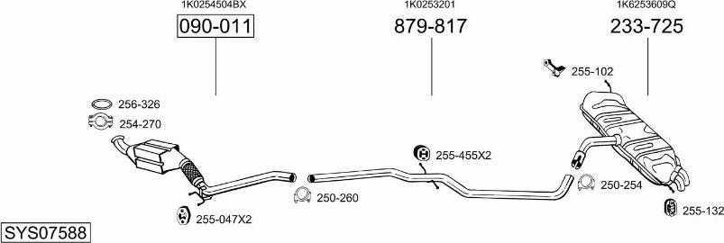 Bosal SYS07588 - Система випуску ОГ autocars.com.ua