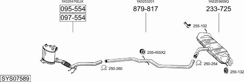 Bosal SYS07589 - Система випуску ОГ autocars.com.ua