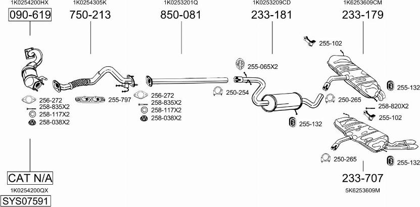 Bosal SYS07591 - Система випуску ОГ autocars.com.ua