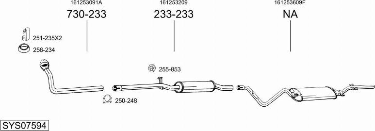 Bosal SYS07594 - Система випуску ОГ autocars.com.ua