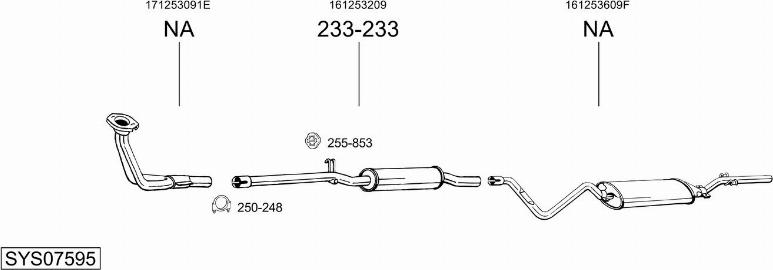 Bosal SYS07595 - Система випуску ОГ autocars.com.ua