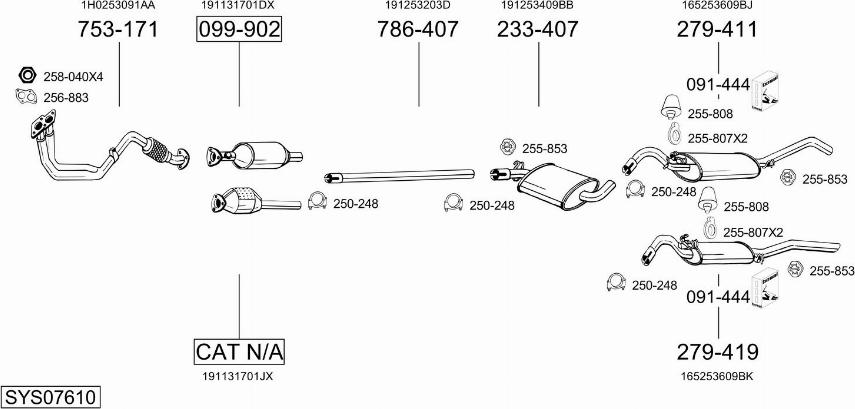 Bosal SYS07610 - Система випуску ОГ autocars.com.ua
