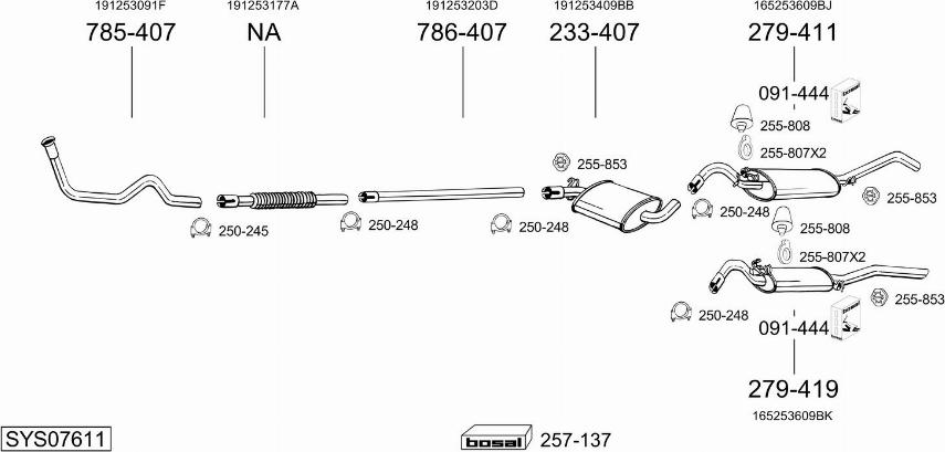 Bosal SYS07611 - Система випуску ОГ autocars.com.ua