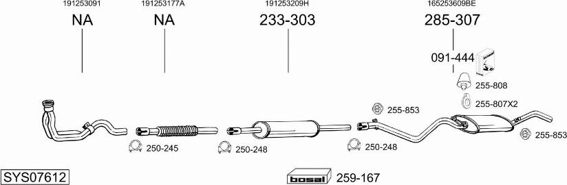 Bosal SYS07612 - Система випуску ОГ autocars.com.ua