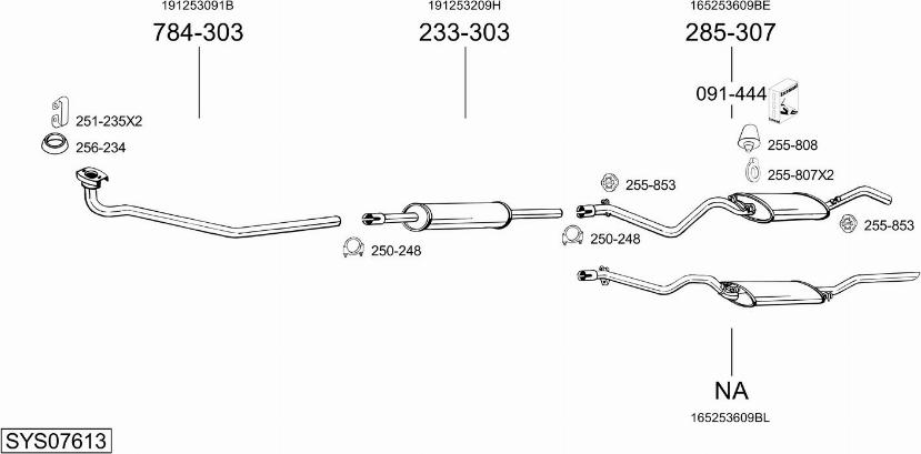 Bosal SYS07613 - Система випуску ОГ autocars.com.ua