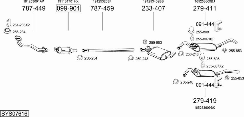 Bosal SYS07616 - Система випуску ОГ autocars.com.ua